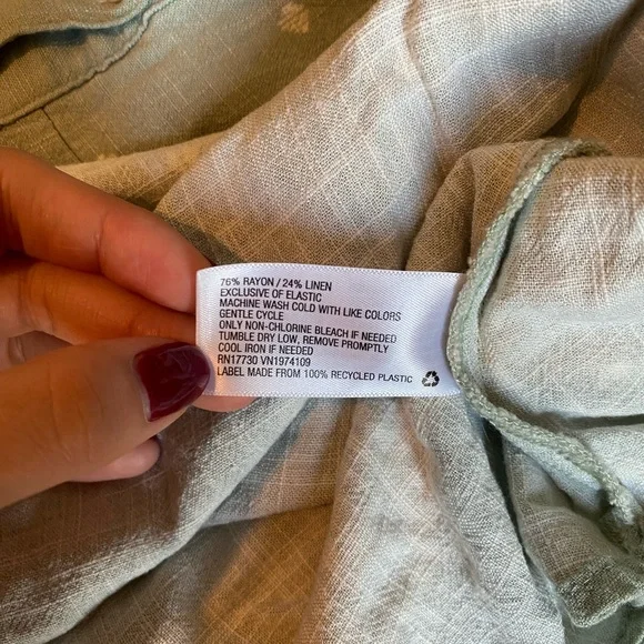 Universal Thread Sage Green Button-Up Baby Doll Dress - Picture 5 of 5